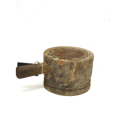 Świecznik drewniany w starym stylu z uchwytem XL